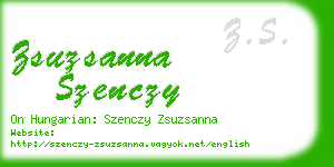 zsuzsanna szenczy business card